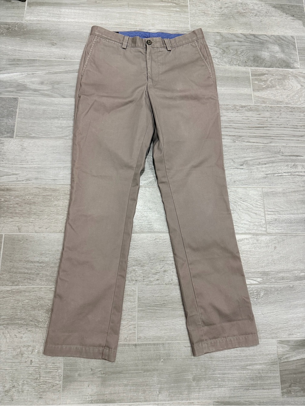 Johnston & Murphy Taupe Straight-Leg Chino Pants size 32x32 slim fit